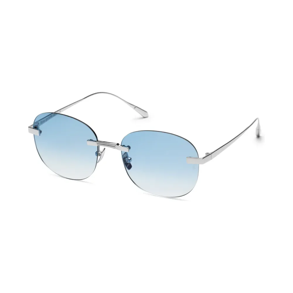 Titanium Silver Frame Blue Lens Sunglasses with Carl Zeiss Vision