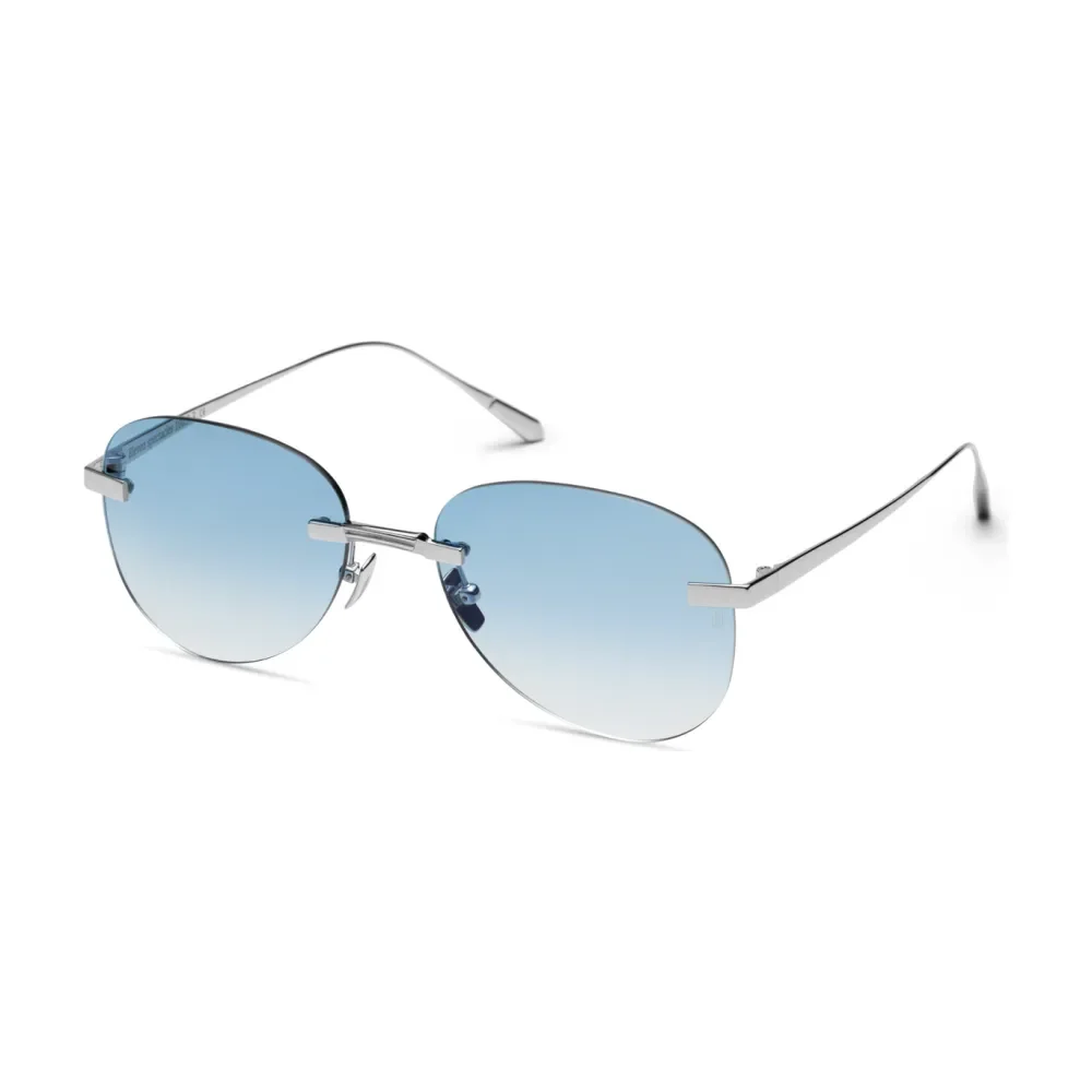 Titanium Silver Frame Blue Lens Sunglasses with Carl Zeiss Vision