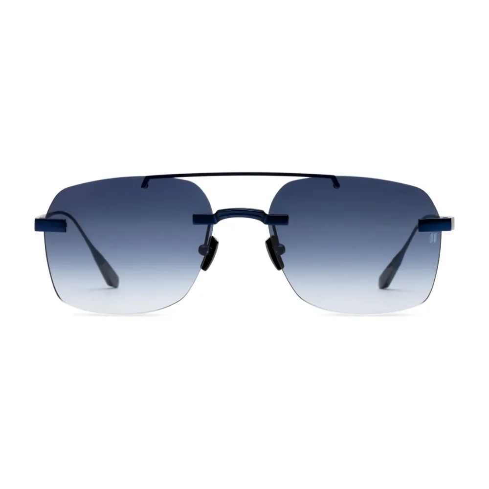 Titanium Blue Frame Blue Lens Sunglasses with Carl Zeiss Vision