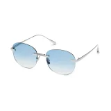 Titanium Silver Frame Blue Lens Sunglasses with Carl Zeiss Vision