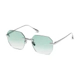 Titanium Silver Frame Green Lens Sunglasses with Carl Zeiss Vision