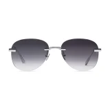 Titanium Silver Frame Grey Lens Sunglasses with Carl Zeiss Vision