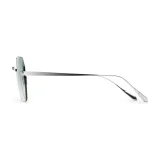 Titanium Silver Frame Green Lens Sunglasses with Carl Zeiss Vision
