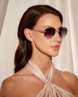 Model wearing PTERON CHARCOAL · 1003-2 · Eleven Spectacles