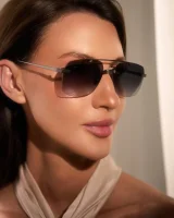 Model wearing NOUS OBSIDIAN · 1002-2 · Eleven Spectacles