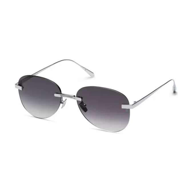 Titanium Silver Frame Grey Lens Sunglasses with Carl Zeiss Vision