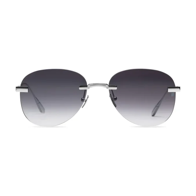 Titanium Silver Frame Grey Lens Sunglasses with Carl Zeiss Vision