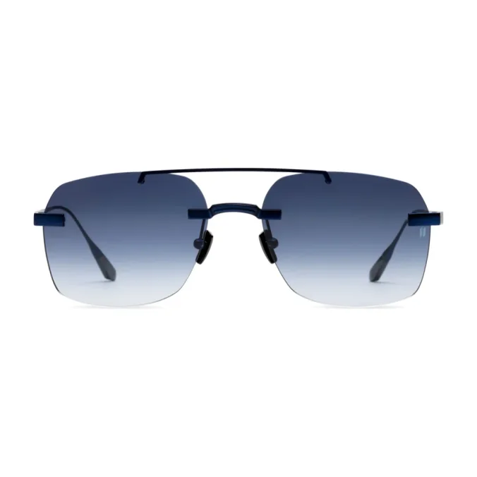 Titanium Blue Frame Blue Lens Sunglasses with Carl Zeiss Vision