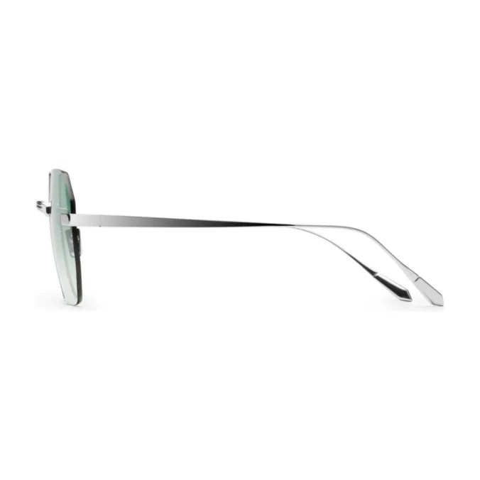 Titanium Silver Frame Green Lens Sunglasses with Carl Zeiss Vision