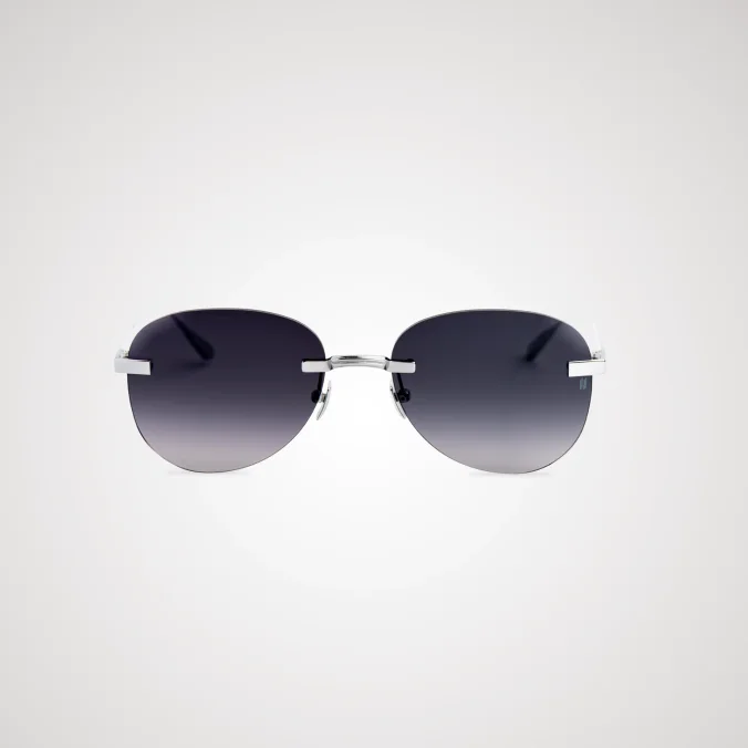 Titanium Silver Frame Grey Lens Sunglasses with Carl Zeiss Vision
