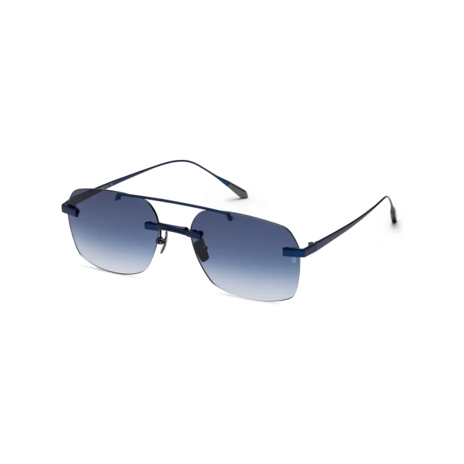 Titanium Blue Frame Blue Lens Sunglasses with Carl Zeiss Vision