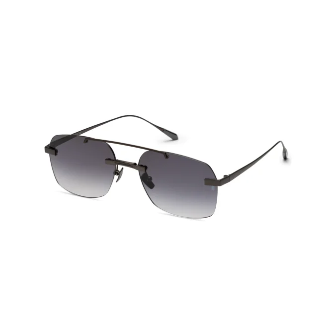 Titanium Black Frame Gray Lens Sunglasses with Carl Zeiss Vision