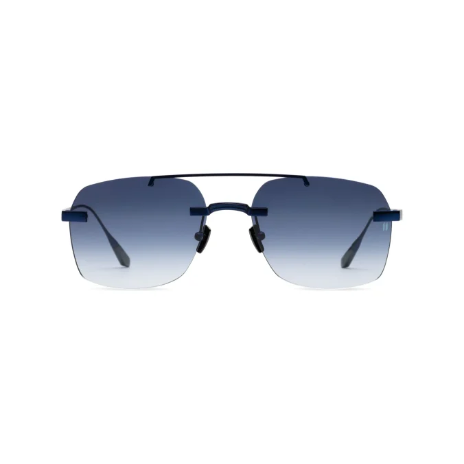 Titanium Blue Frame Blue Lens Sunglasses with Carl Zeiss Vision