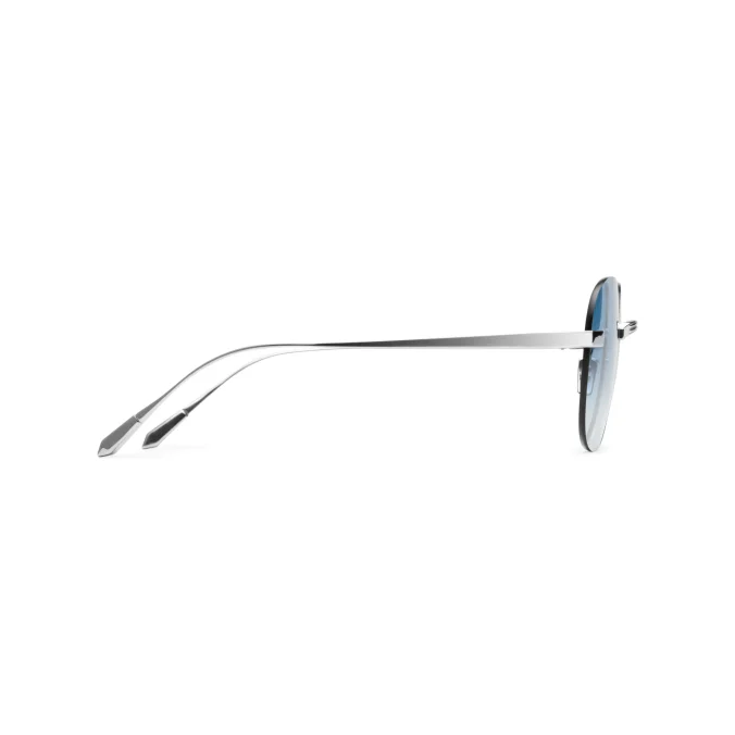 Titanium Silver Frame Blue Lens Sunglasses with Carl Zeiss Vision
