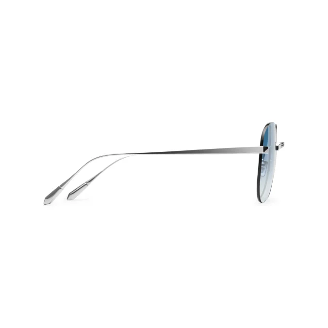 Titanium Silver Frame Blue Lens Sunglasses with Carl Zeiss Vision