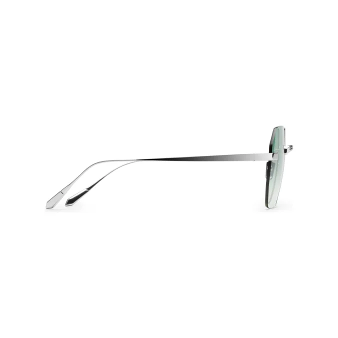 Titanium Silver Frame Green Lens Sunglasses with Carl Zeiss Vision