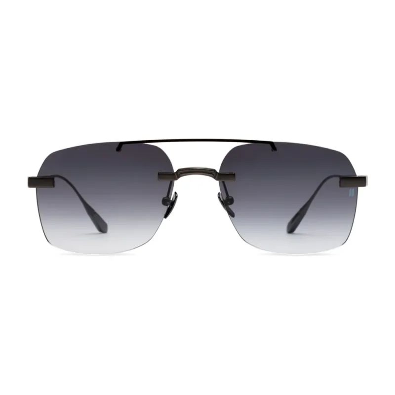 Titanium Black Frame Gray Lens Sunglasses with Carl Zeiss Vision