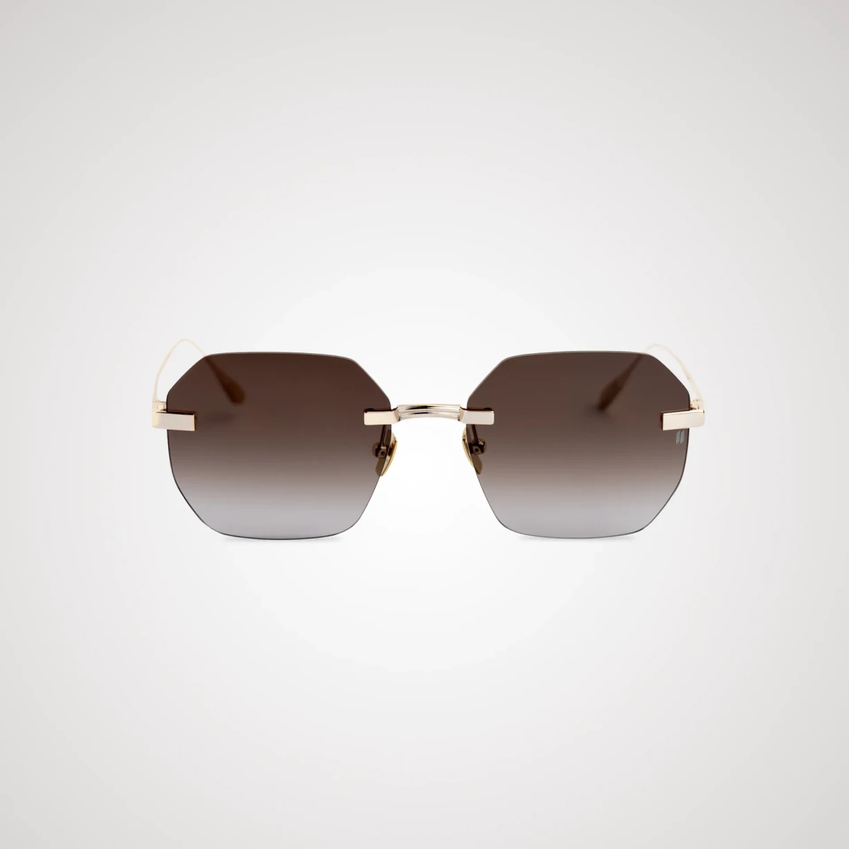 Titanium Gold Frame Brown Lens Sunglasses with Carl Zeiss Vision