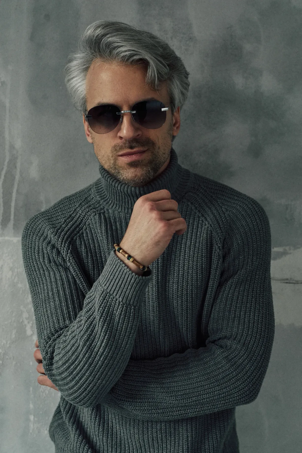 Titanium Silver Frame Grey Lens Sunglasses with Carl Zeiss Vision