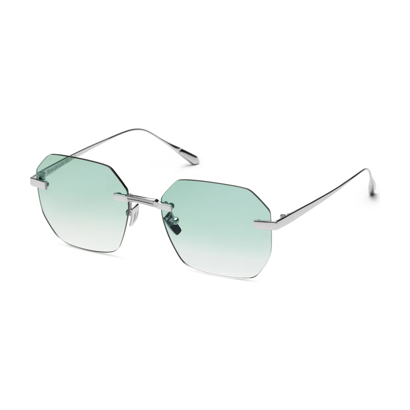 Titanium Silver Frame Green Lens Sunglasses with Carl Zeiss Vision
