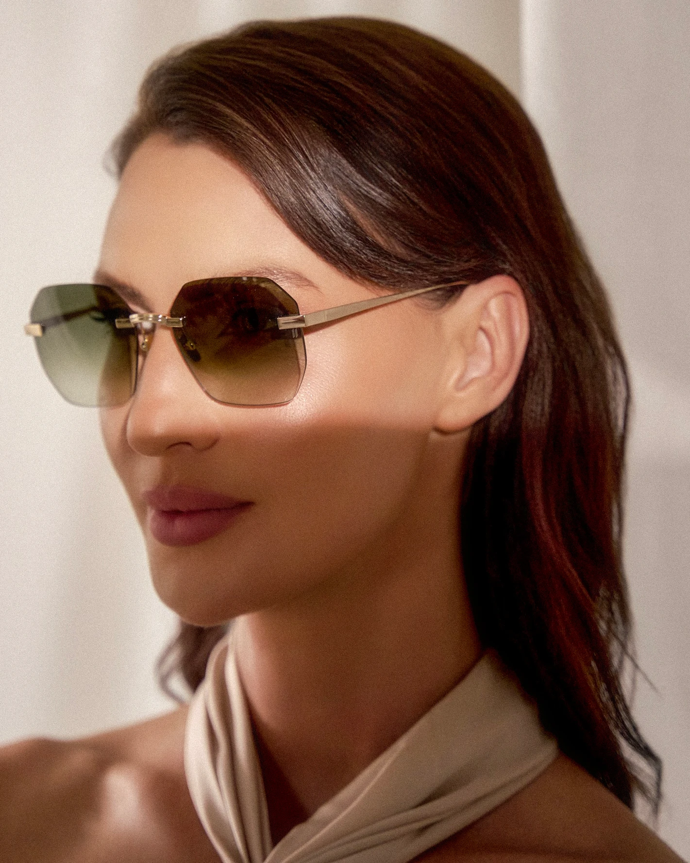 Model wearing IRIS MOSS · 1001-2 · Eleven Spectacles