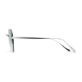 Titanium Silver Frame Green Lens Sunglasses with Carl Zeiss Vision