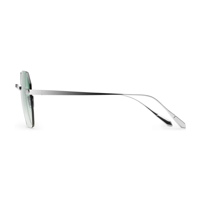 Titanium Silver Frame Green Lens Sunglasses with Carl Zeiss Vision