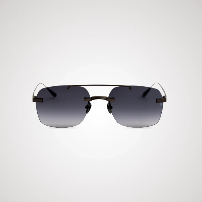 Titanium Black Frame Gray Lens Sunglasses with Carl Zeiss Vision