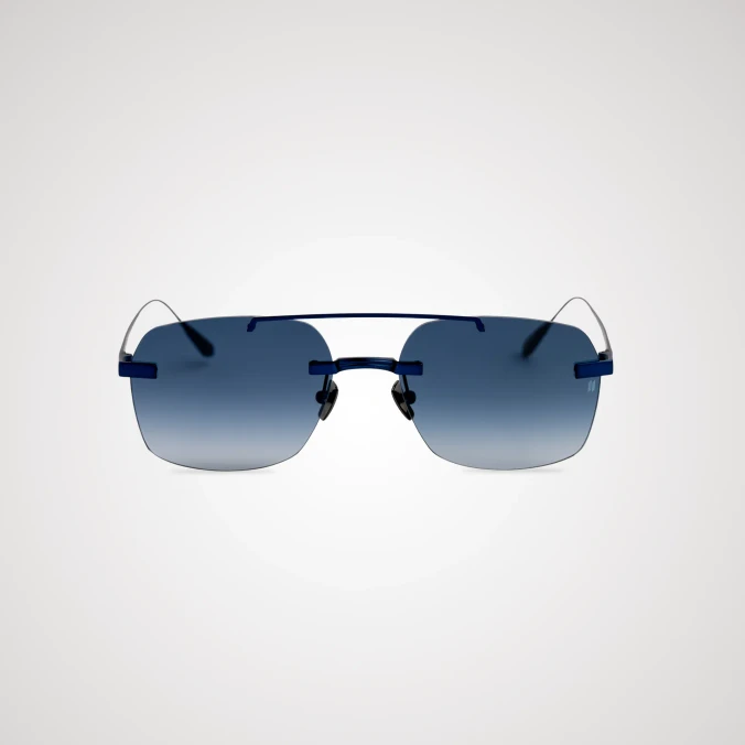 Titanium Blue Frame Blue Lens Sunglasses with Carl Zeiss Vision