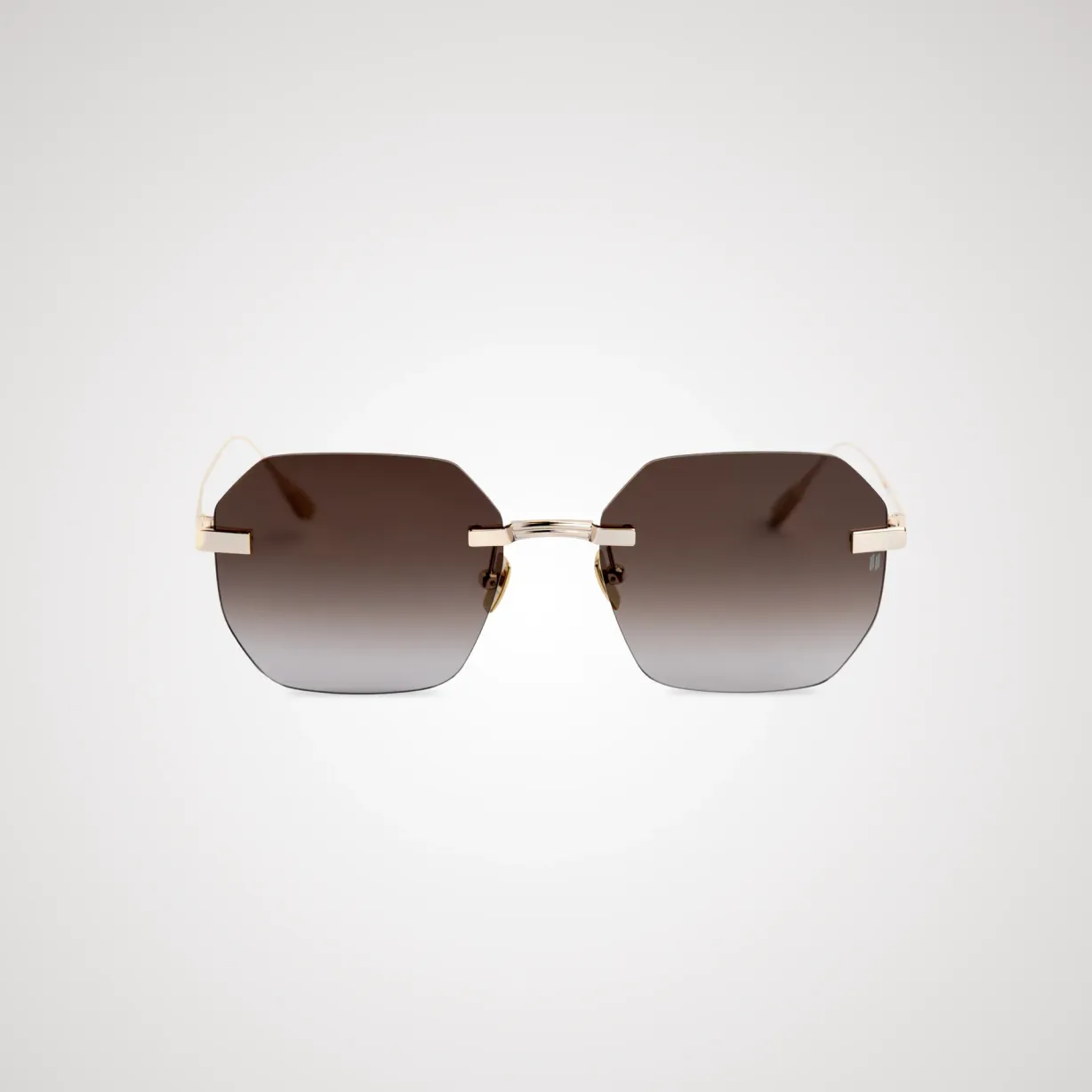 Titanium Gold Frame Brown Lens Sunglasses with Carl Zeiss Vision