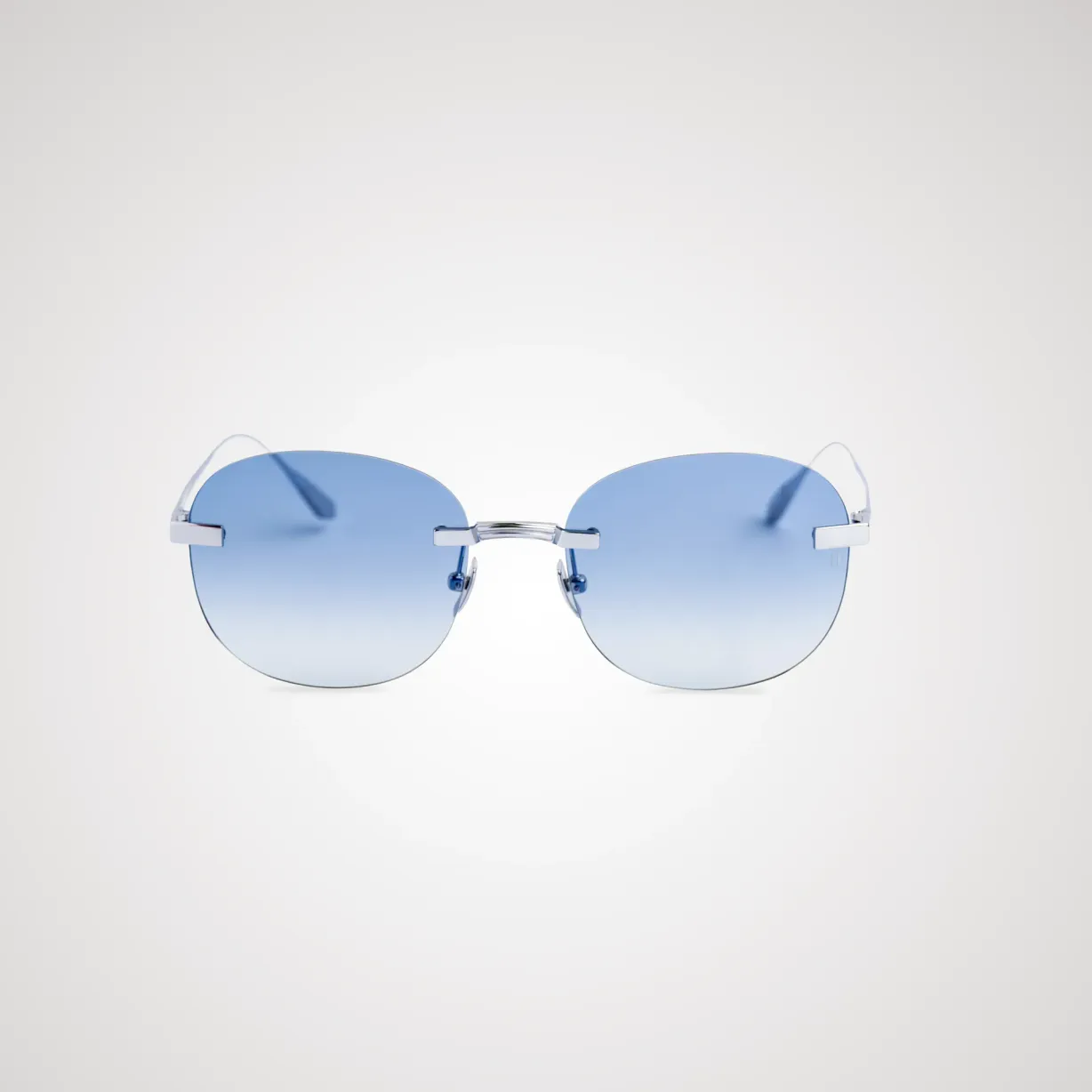 Titanium Silver Frame Blue Lens Sunglasses with Carl Zeiss Vision
