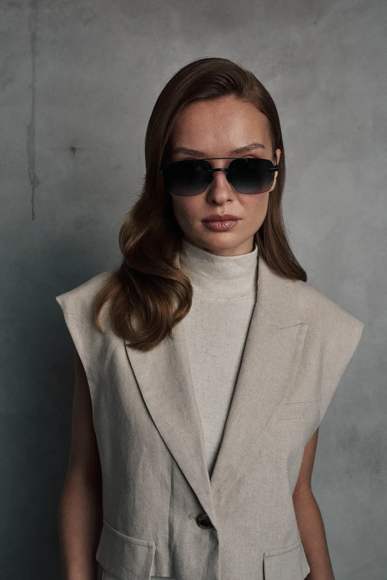 Titanium Blue Frame Blue Lens Sunglasses with Carl Zeiss Vision