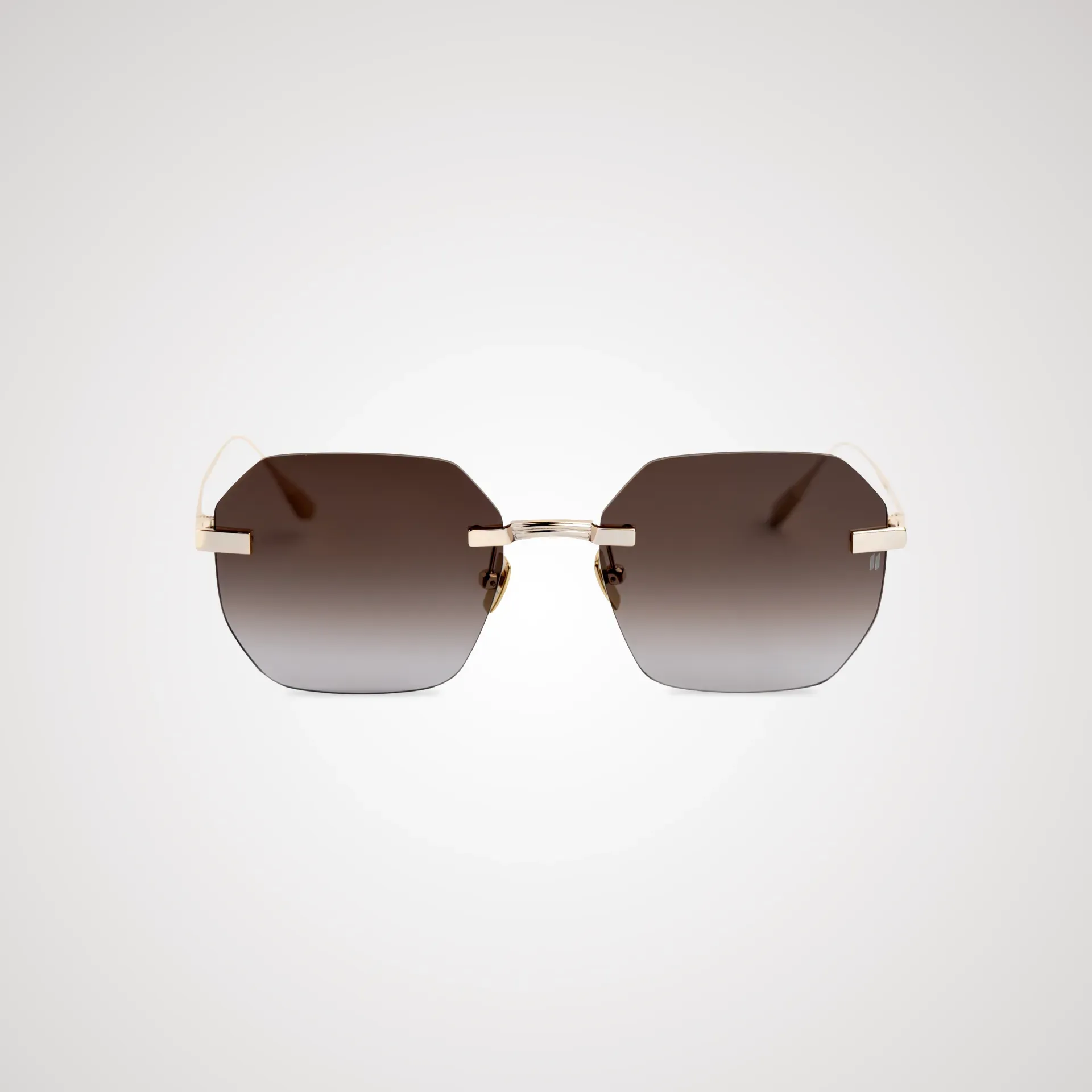 Titanium Gold Frame Brown Lens Sunglasses with Carl Zeiss Vision